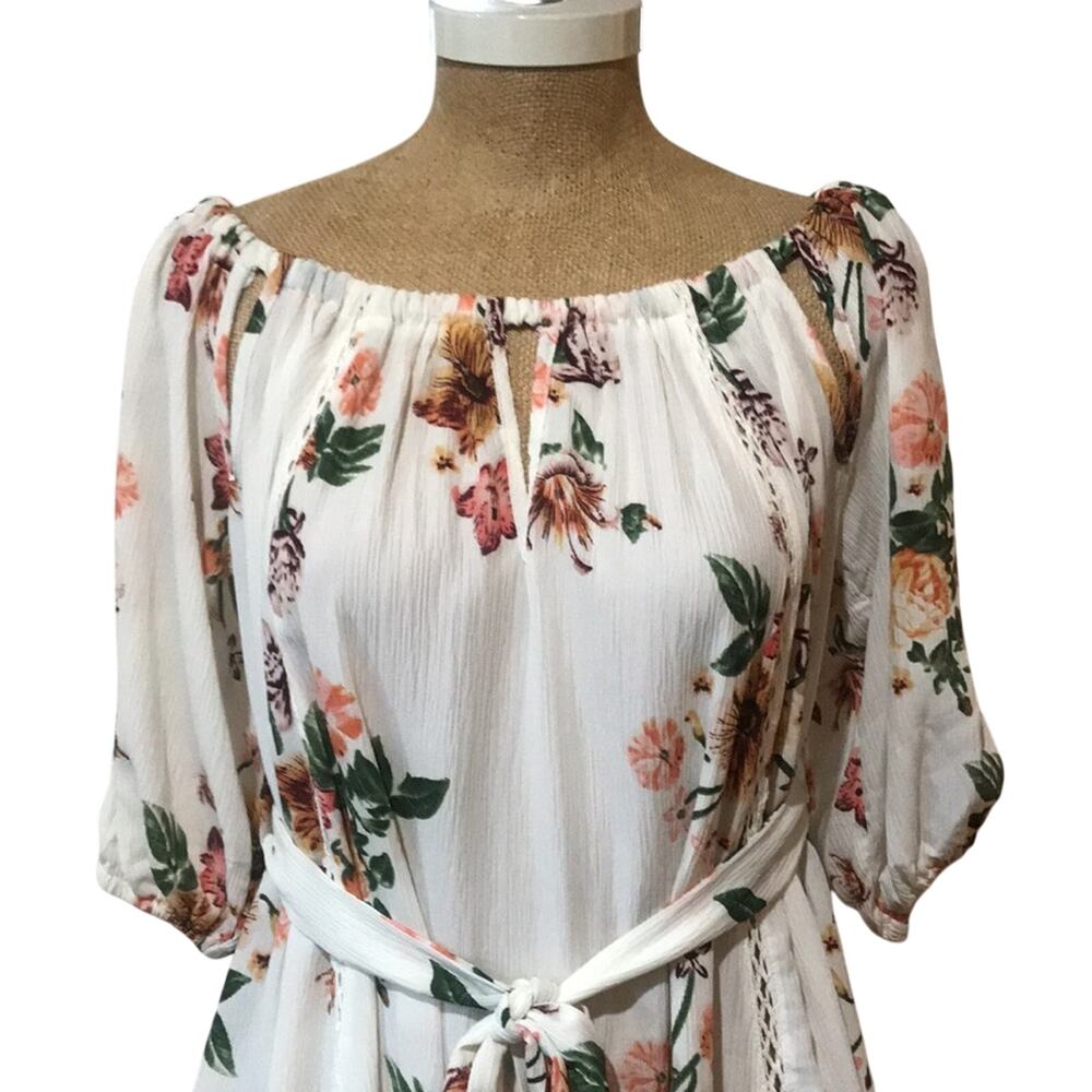 Hello Molly Big Love White Dress Tie Waist Off Shoulder Summer Beach Size 8 - Picture 8 of 9